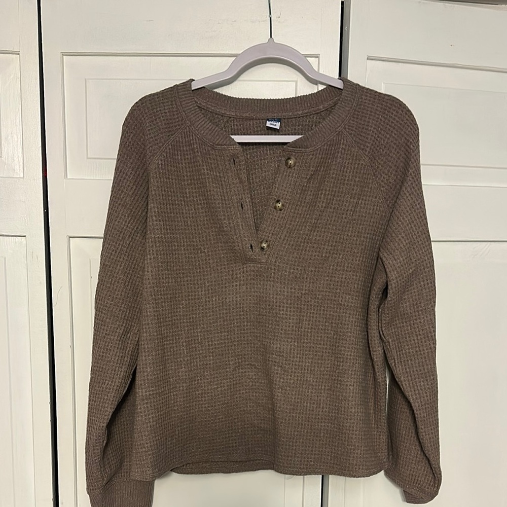 Brown Waffle Knit shirt